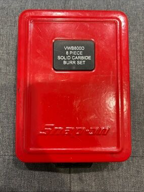 Vintage Snap-On Tools Red Carbide Burr Set Empty Mini Tool Box *Metal Case Only*